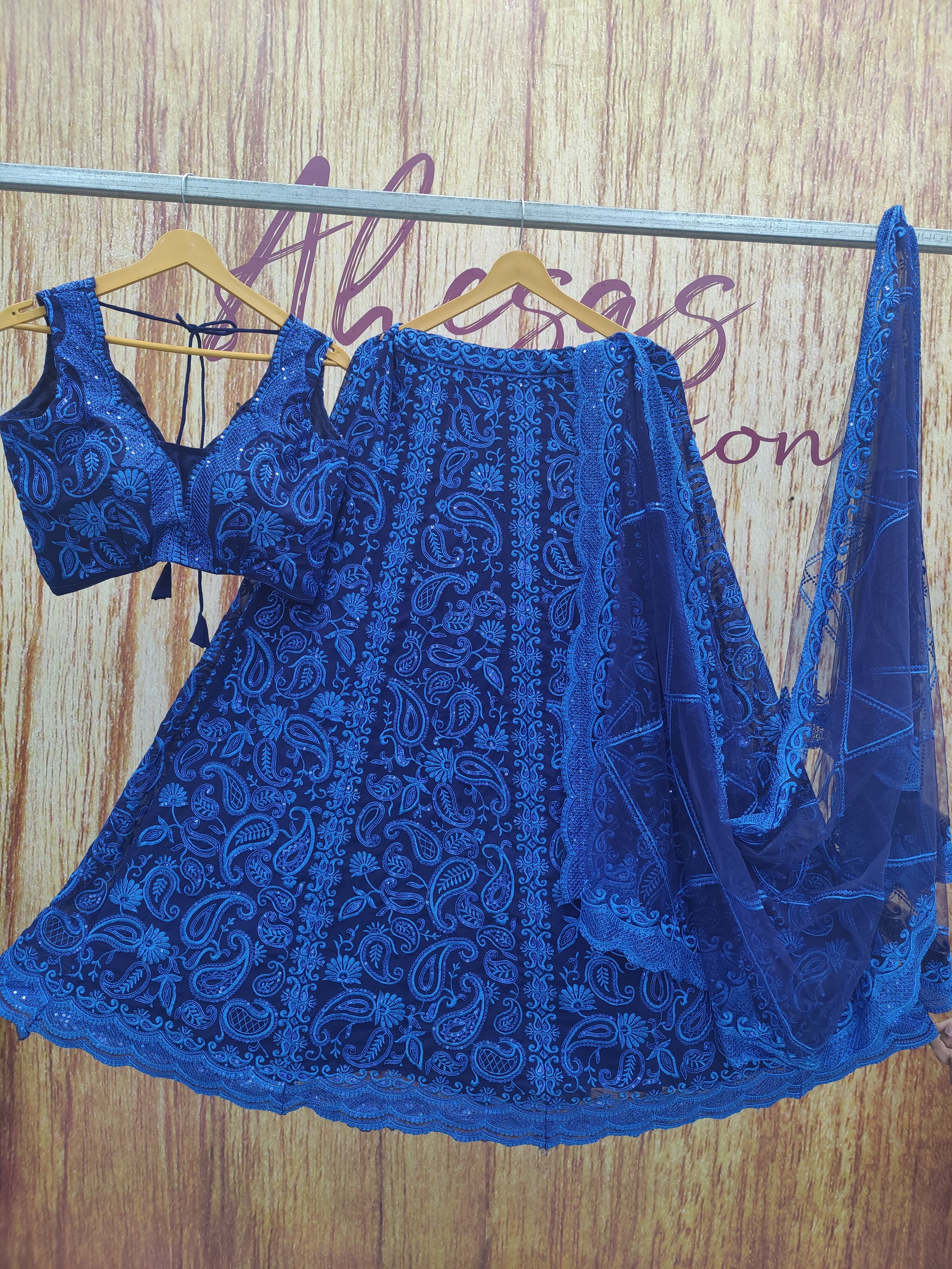 Royal Blue Color Georgette Sequins Work Bollywood Trendy Lehenga Choli