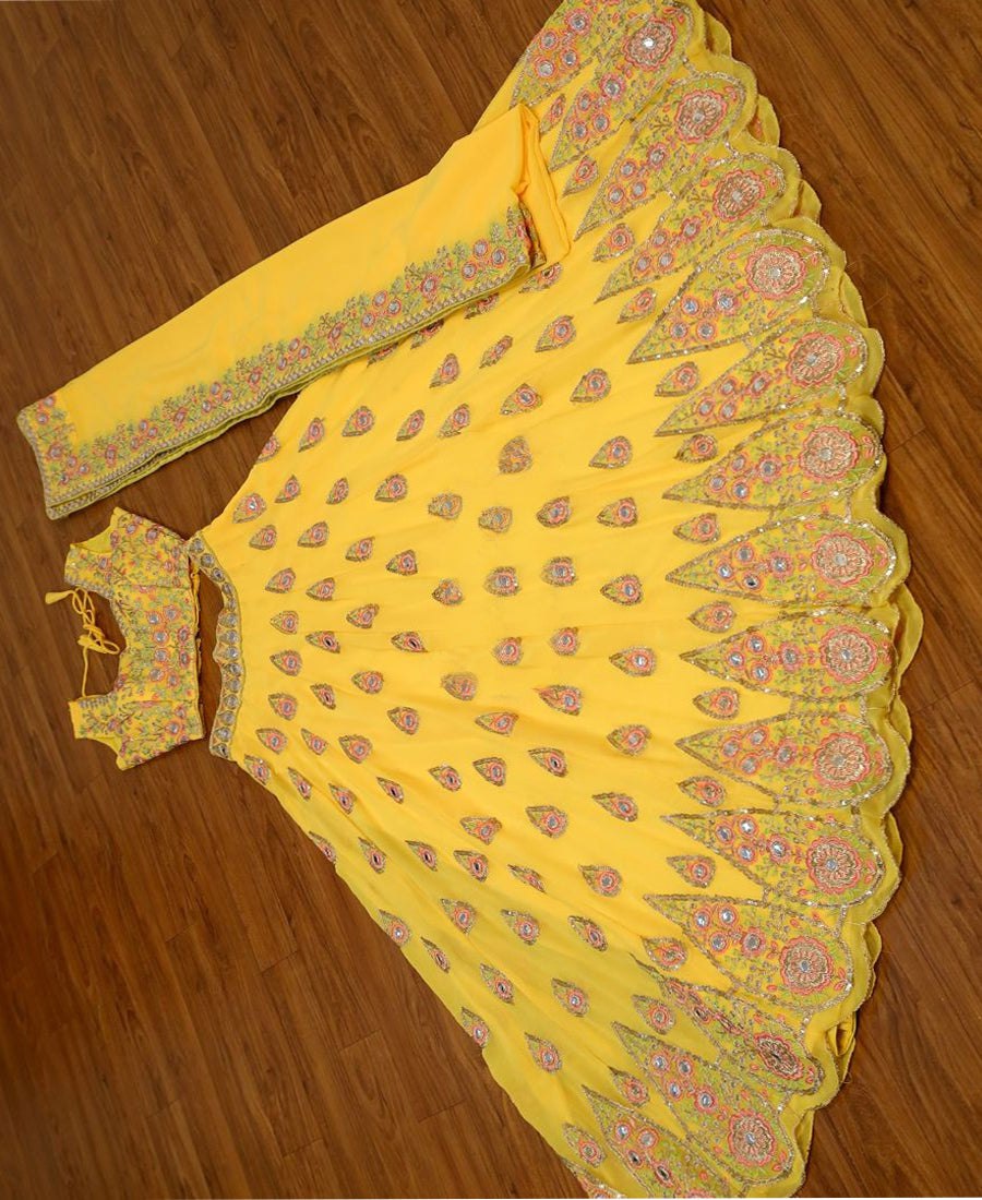Yellow Color Designer Embroidery Sequins Work Trendy Lehenga Choli