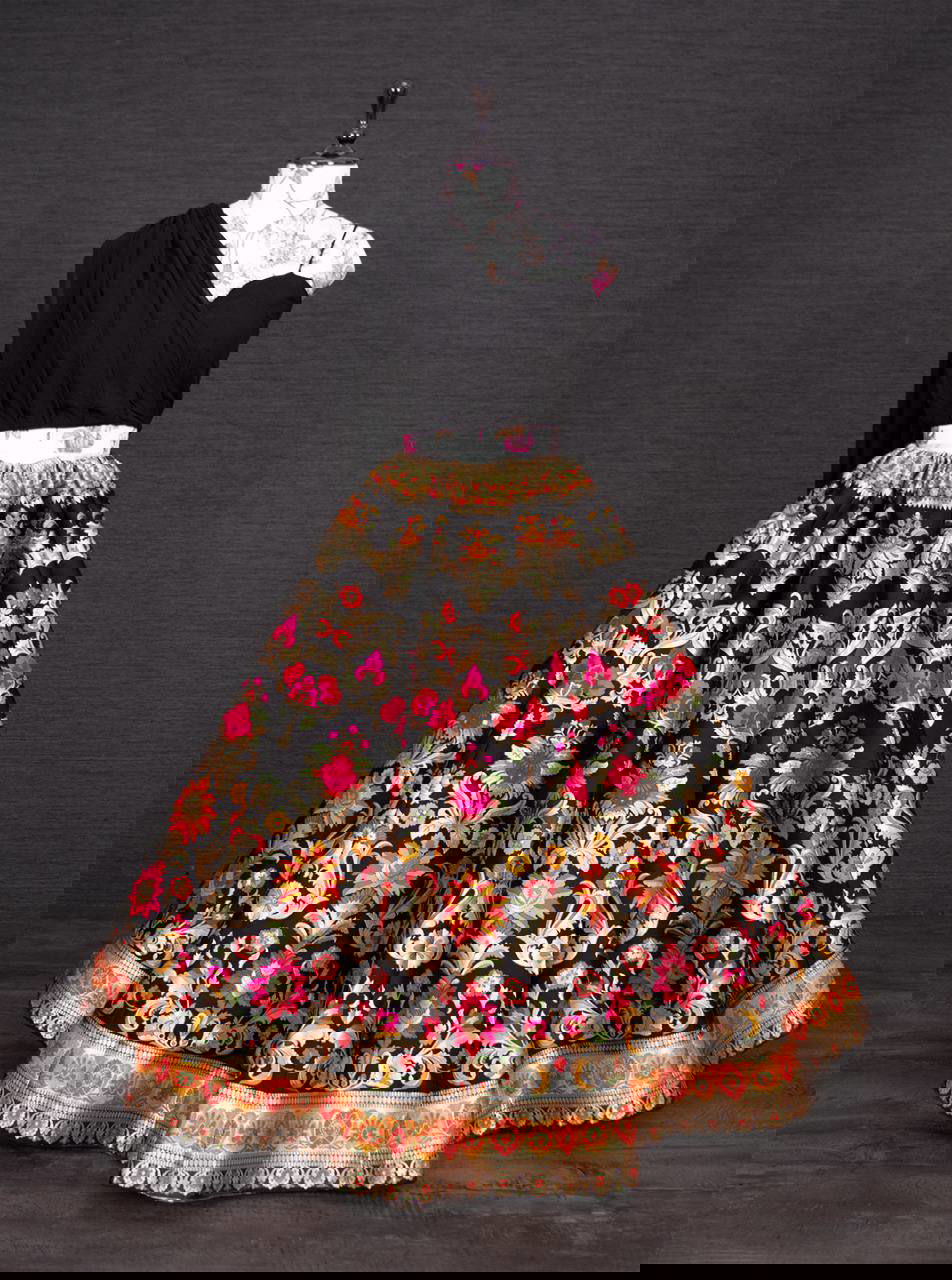 Black Party Wear Banarasi Weaving Designer Party Wear Lehenga - Ahesas