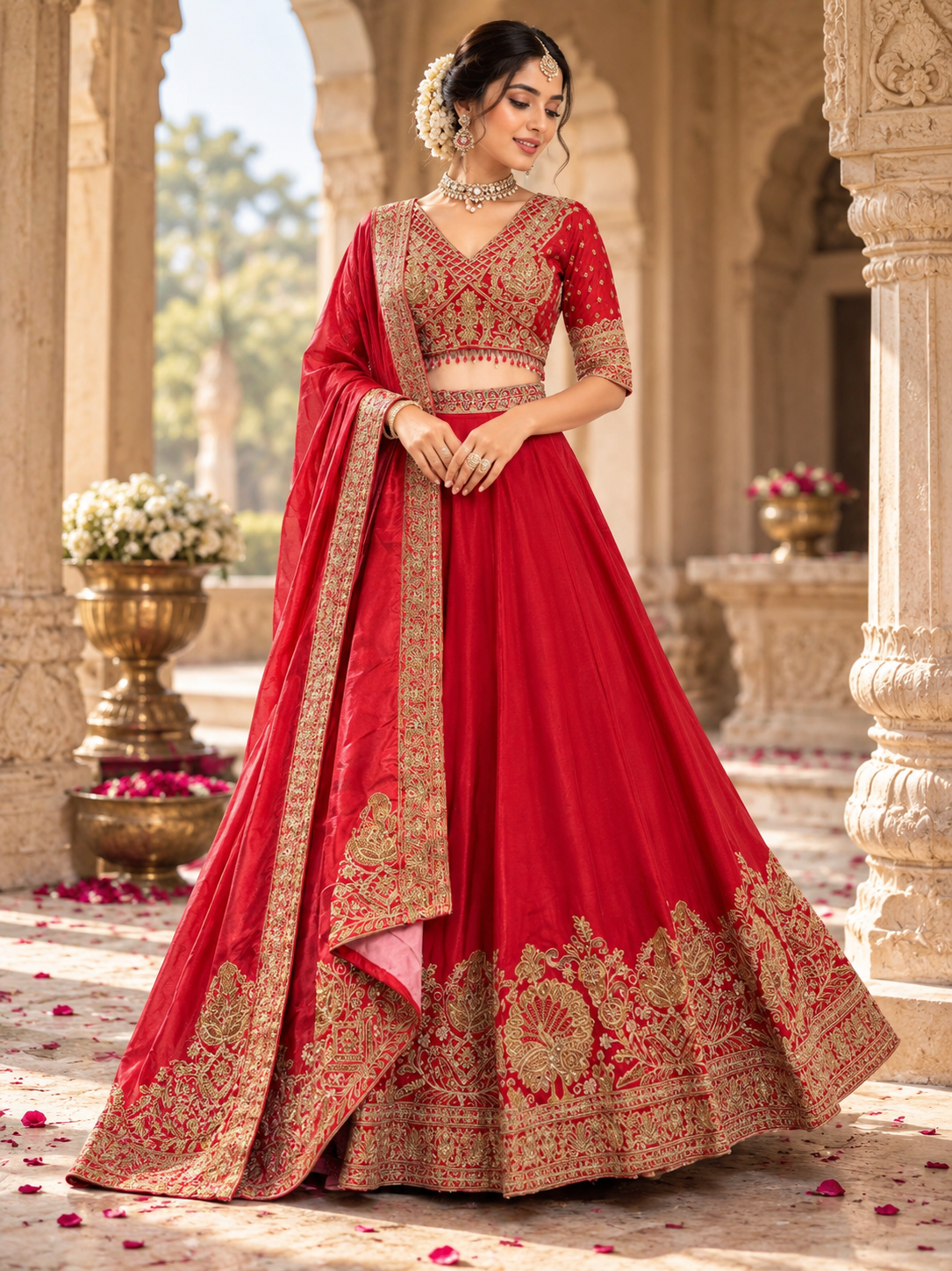 Red Coding Sequin Wedding Designer Lehenga Choli