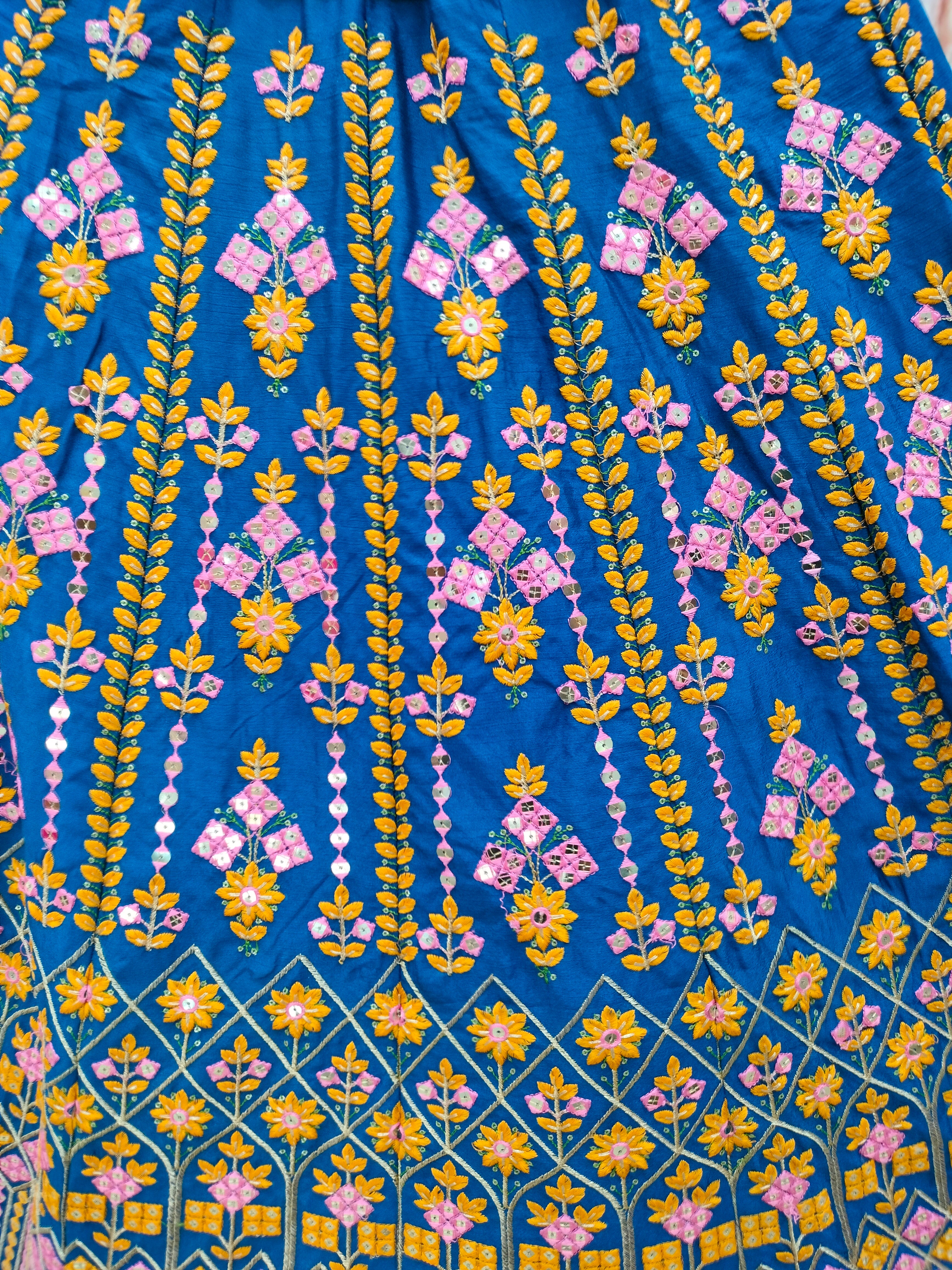 Blue Color Designer Wedding Wear Trendy Embroidery Lehenga Choli