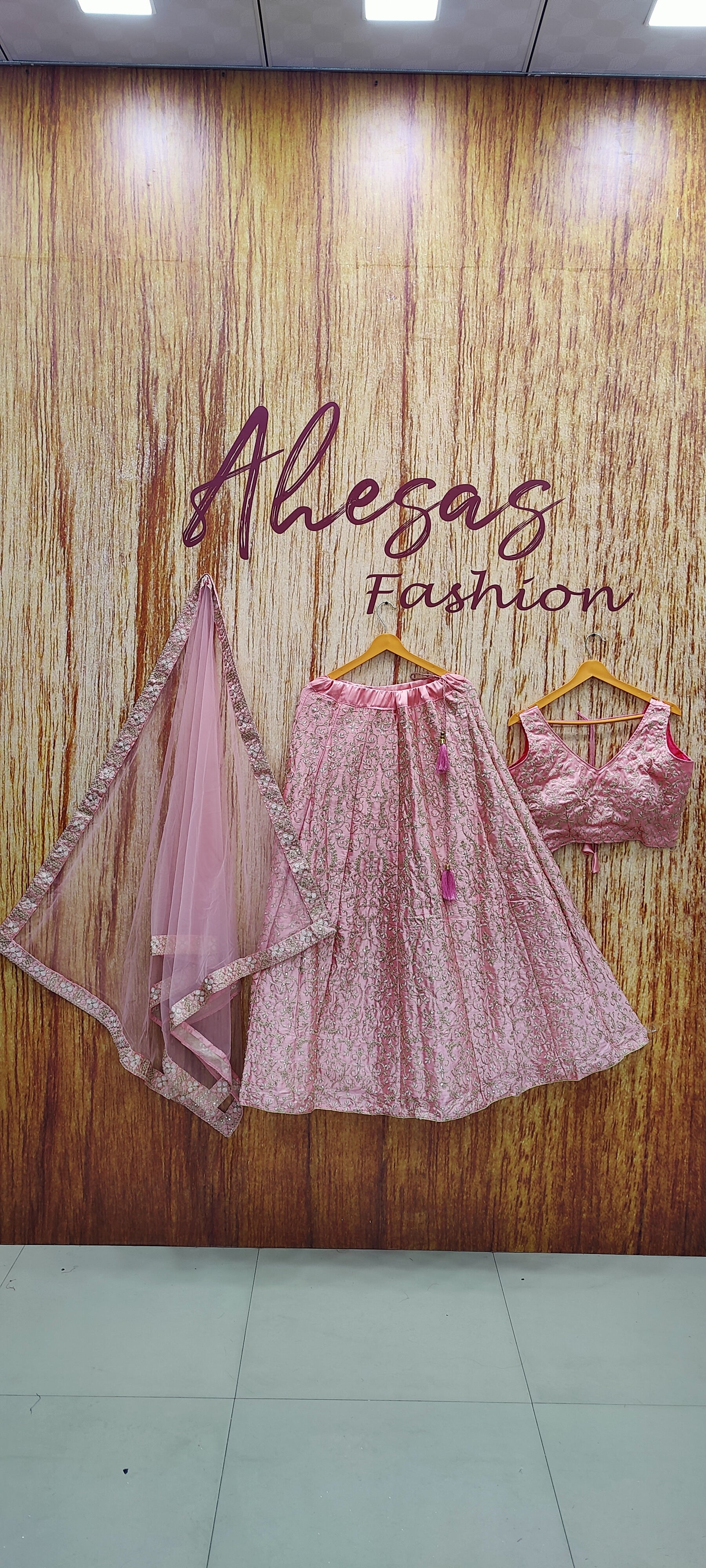 Pink Color Sequins Embroidery Work Designer Wedding Wear Lehenga Choli