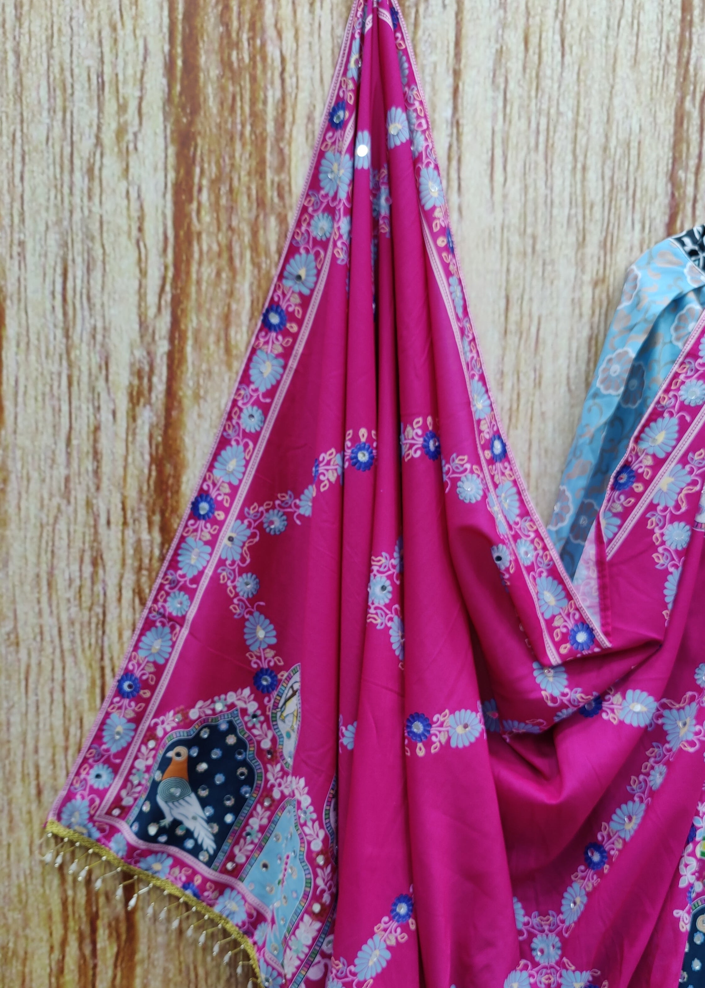 Multi Color Magic Cottob With Digital Print Real Mirror Work Navratri Lehenga Choli