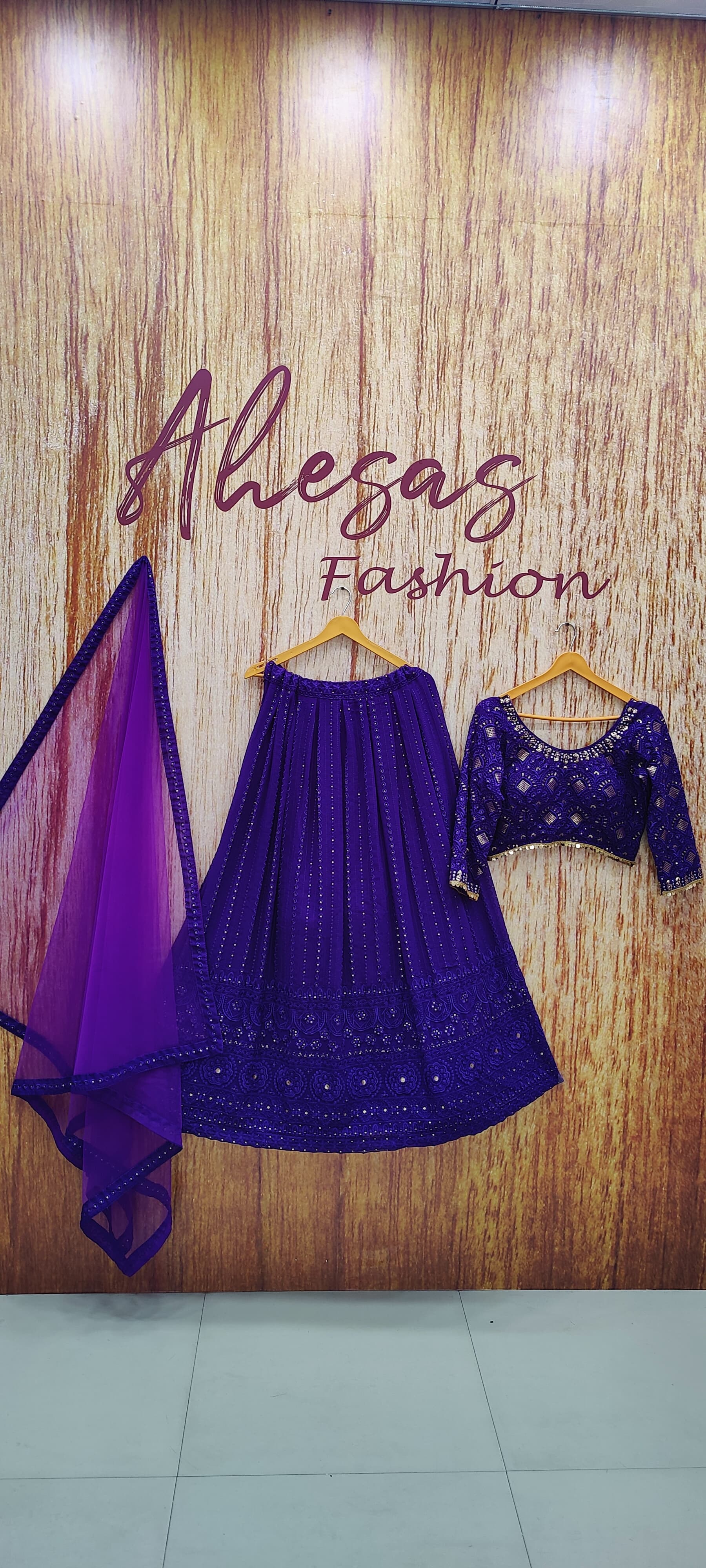 Purple Color Embroidery Sequins Work Designer Lehenga Choli