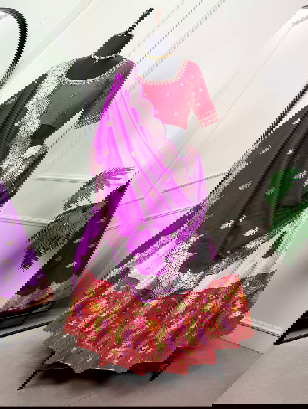 White Color Paithani Silk With Zari Work Wedding Lehenga Choli Set - Ahesas