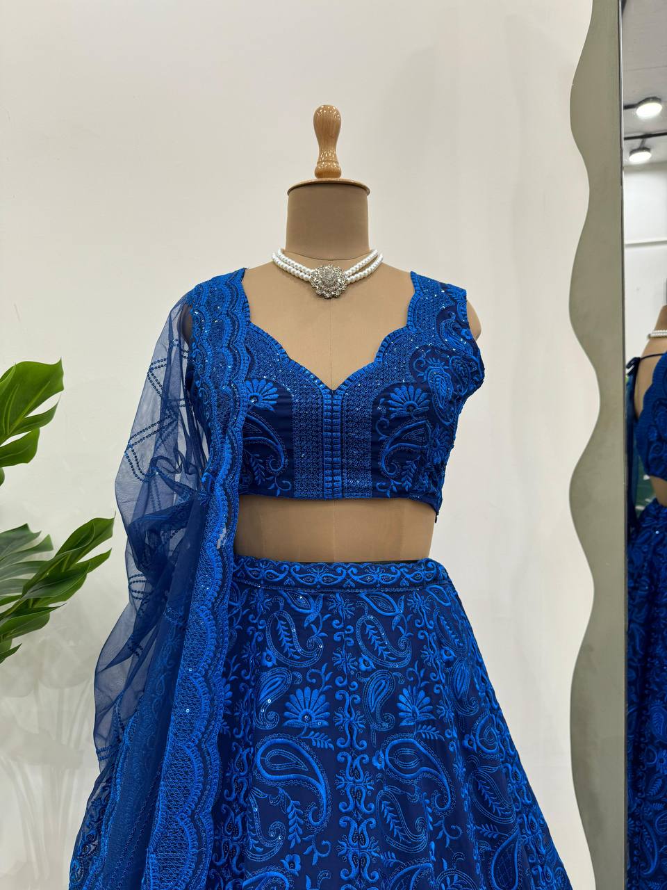 Royal Blue Color Georgette Sequins Work Bollywood Trendy Lehenga Choli