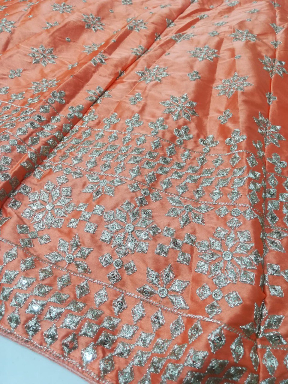 Orange Color Trendy Designer sequins embroidery Work Wedding Wear Lehenga Choli