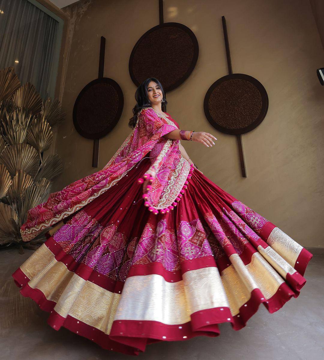 Pink Color Digital Printed Designer Navratri Lehenga Choli
