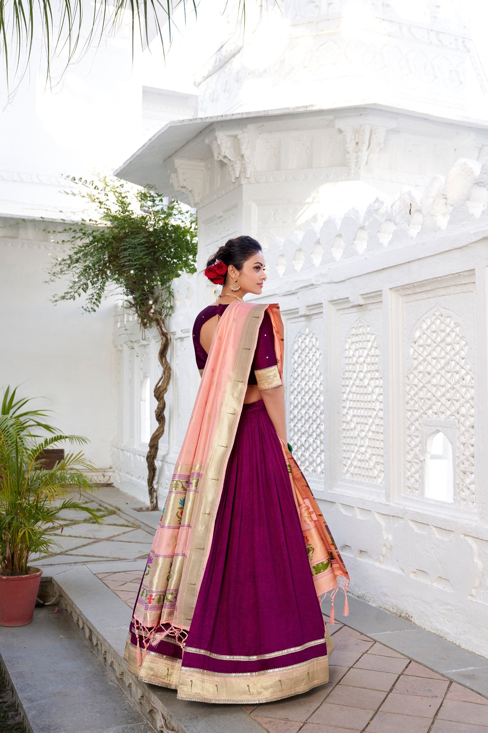 Dark Pink Color Thread with Sequins Work Designer Lehenga Choli