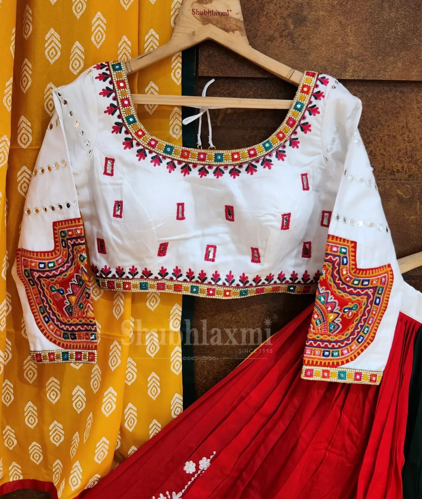 Multi Color Digital Printed with Mirror Work Navratri Chaniya Choli
