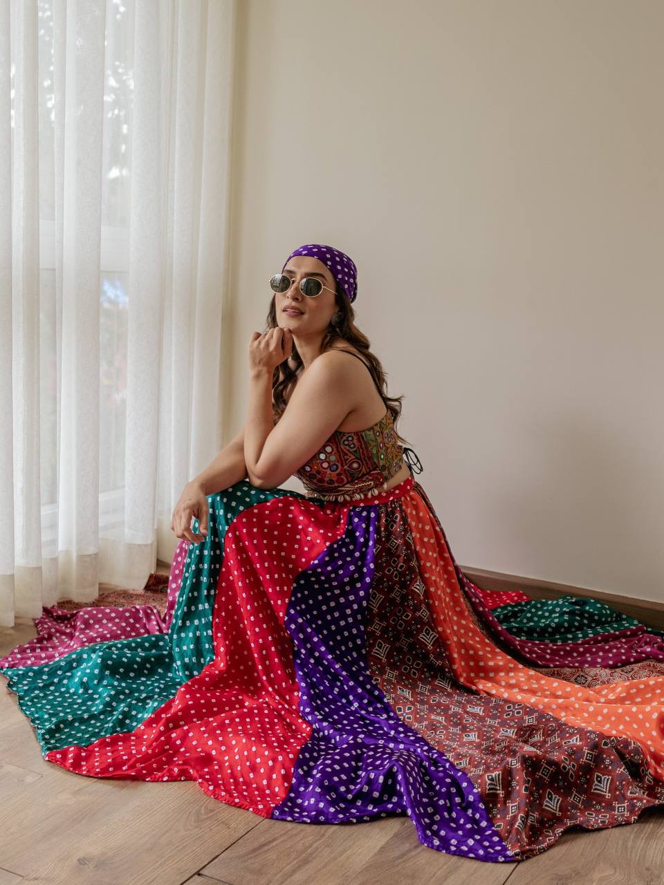 Bandhani Printed Multi Color Navratri Ready to Wear Lehenga Choli