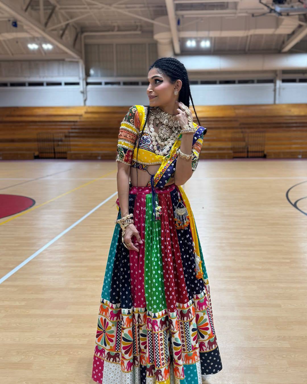 Multi Color Digital Printed Mirror Work Designer Lehenga Choli