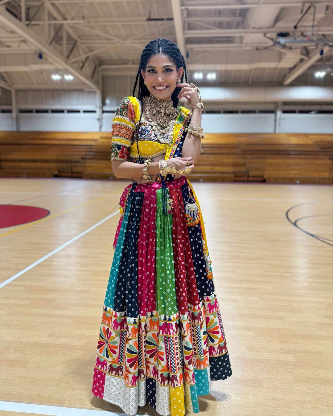 Multi Color Digital Printed Mirror Work Designer Lehenga Choli