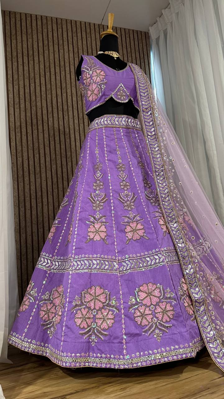 Purple Color Treanding Thread With Sequence Work Designer Lehenga Choli