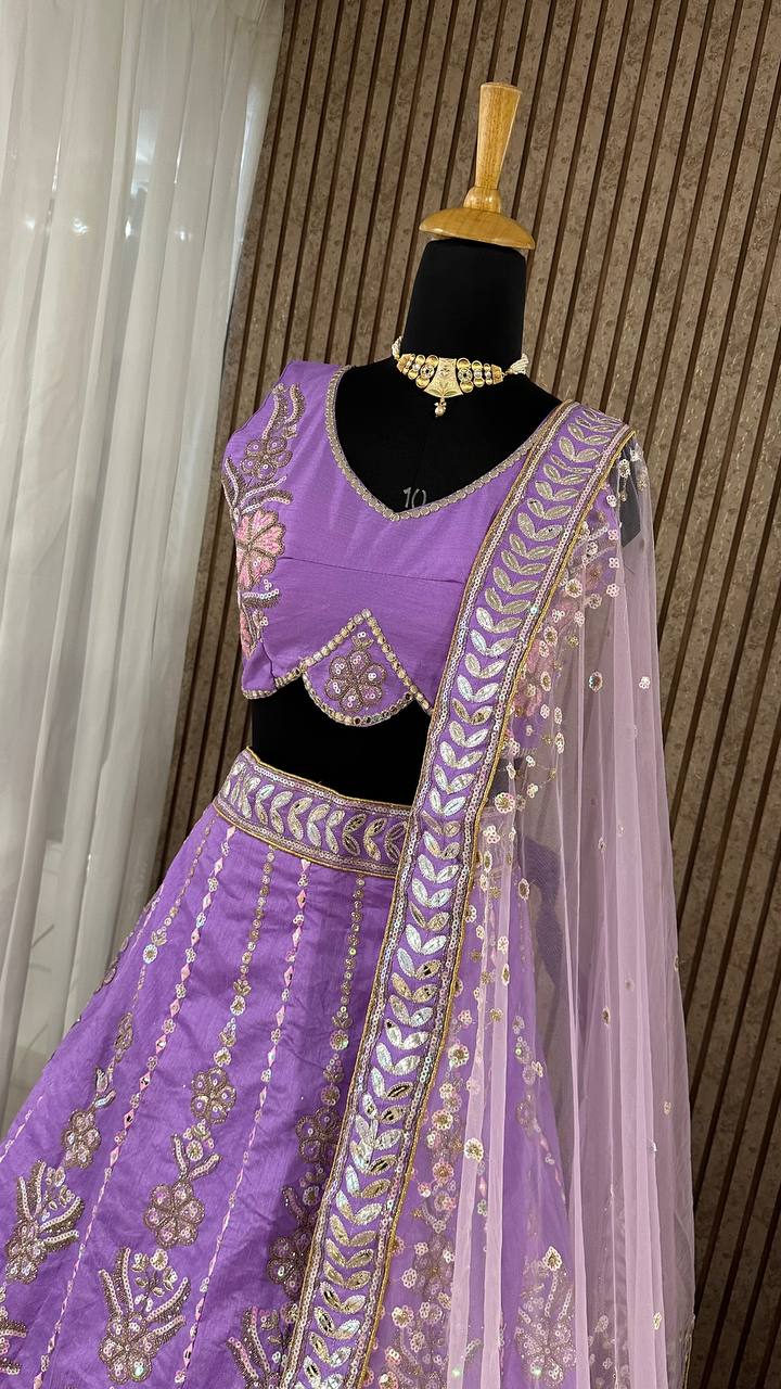 Purple Color Treanding Thread With Sequence Work Designer Lehenga Choli