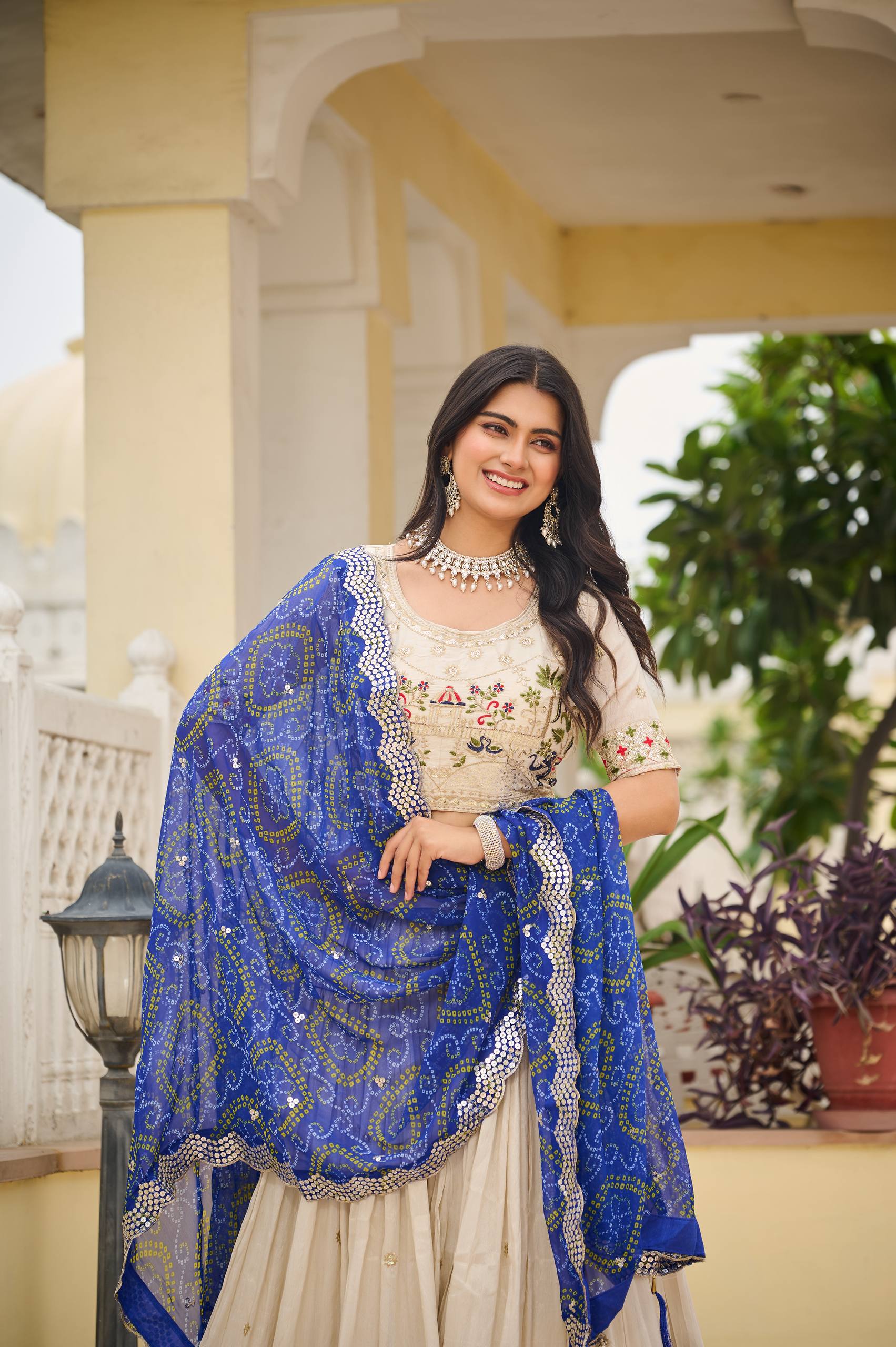 Off White Color Wedding Wear Designer Embroidery Lehenga Choli