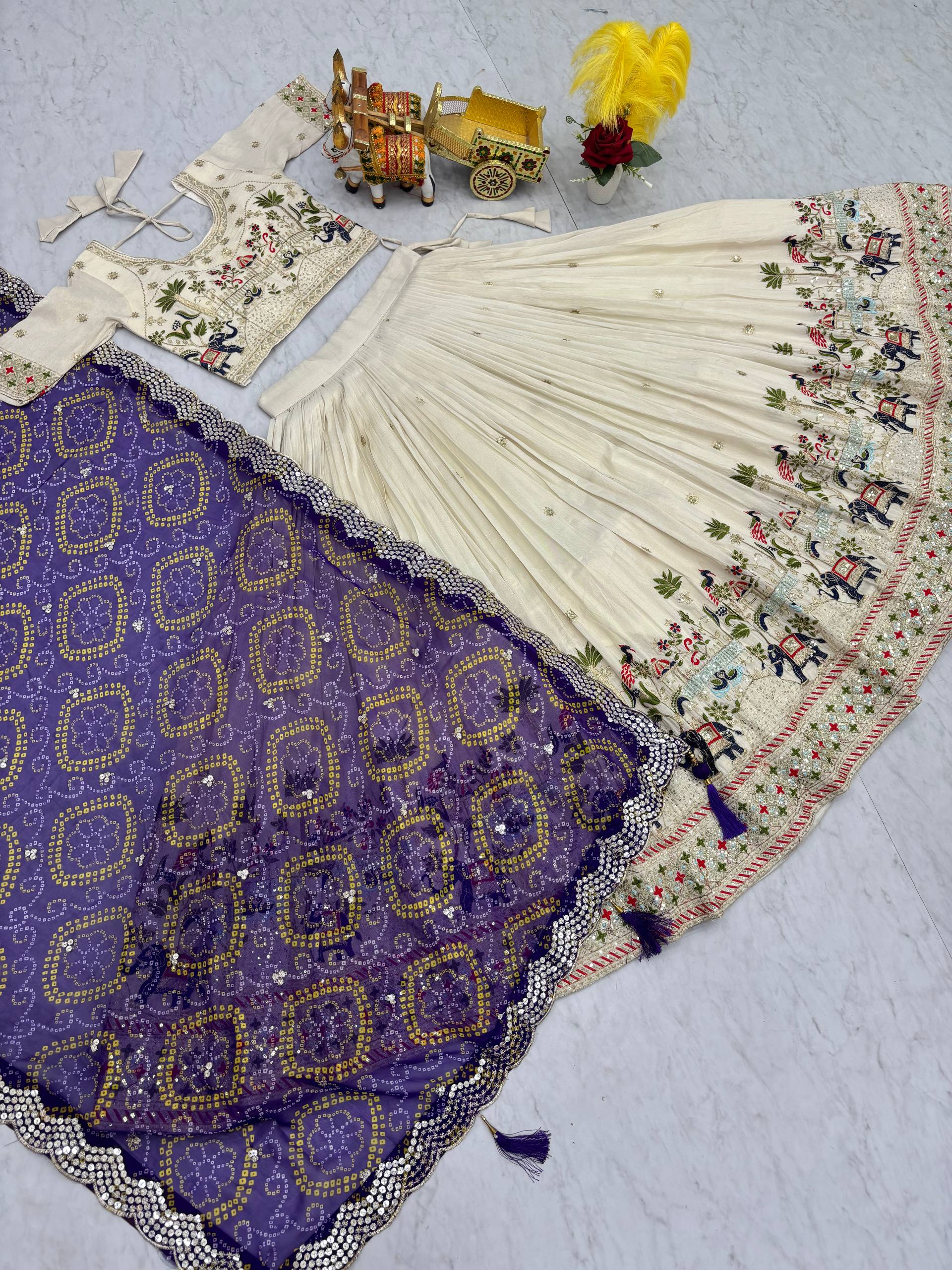 Off White Color Wedding Wear Designer Embroidery Lehenga Choli