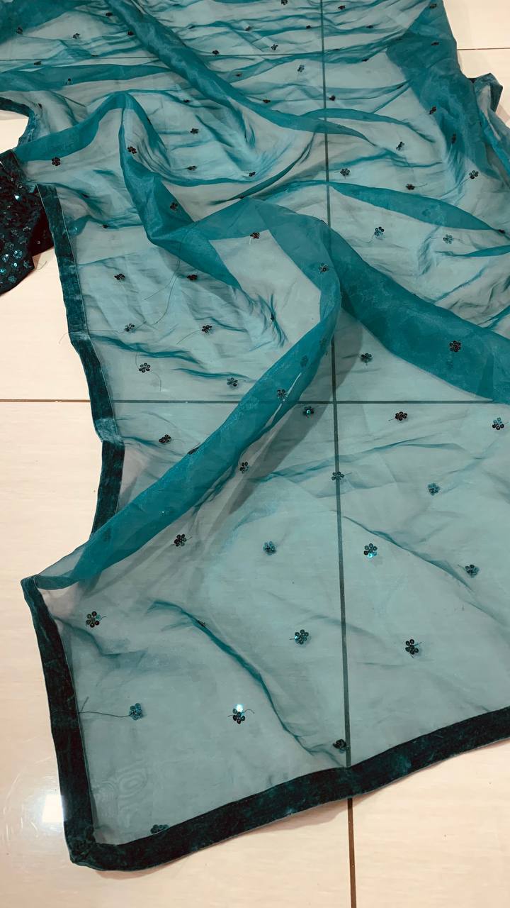 Rama Green Color Heavy Sequence Work Designer Pary Wear Lehenga Choli