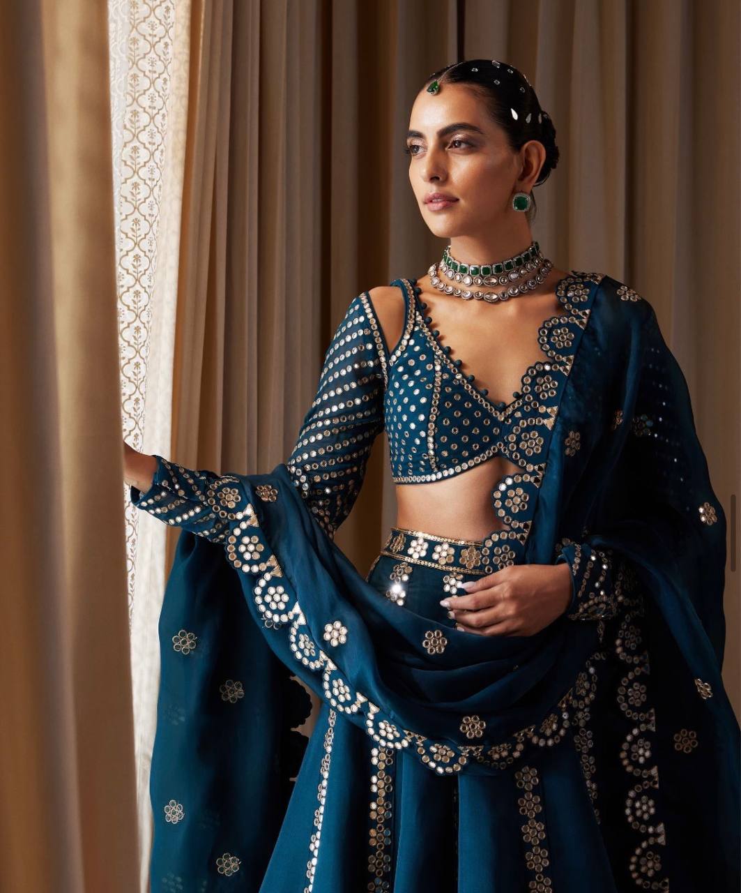 Blue Color Heavy Sequence Work Designer Party Wear Lehenga Choli
