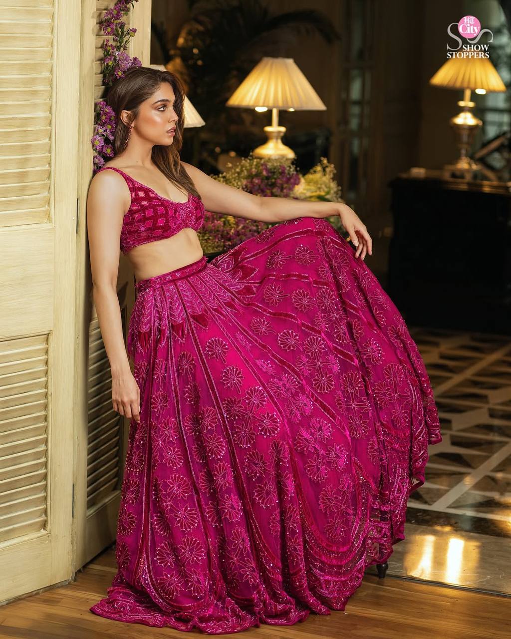 Pink Color Heavy Thread With Sequence Work Designer Lehenga Choli