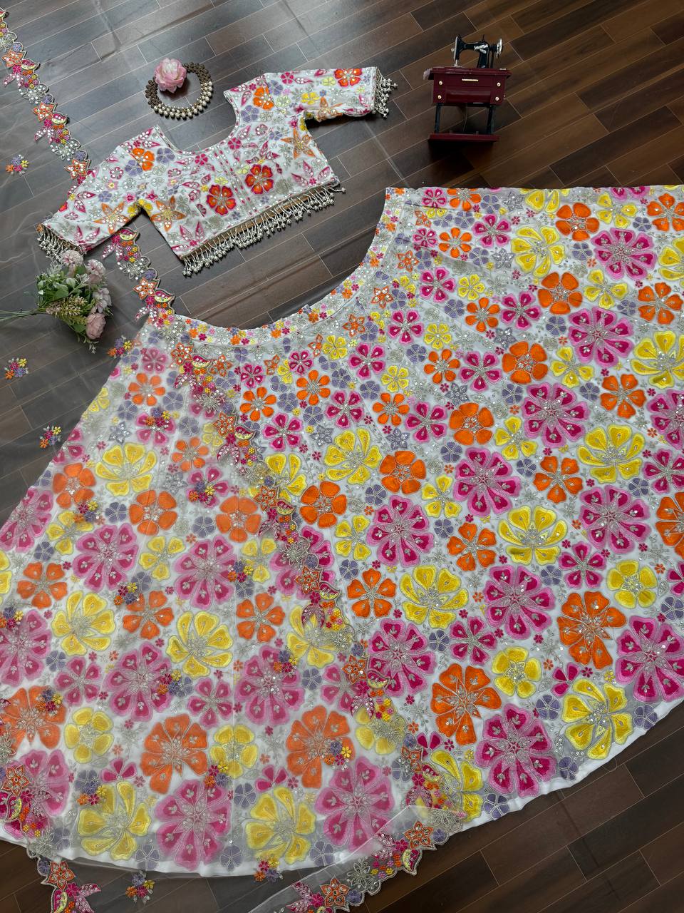 Floral Designer Embroidered Work Party Wear Lehenga Choli