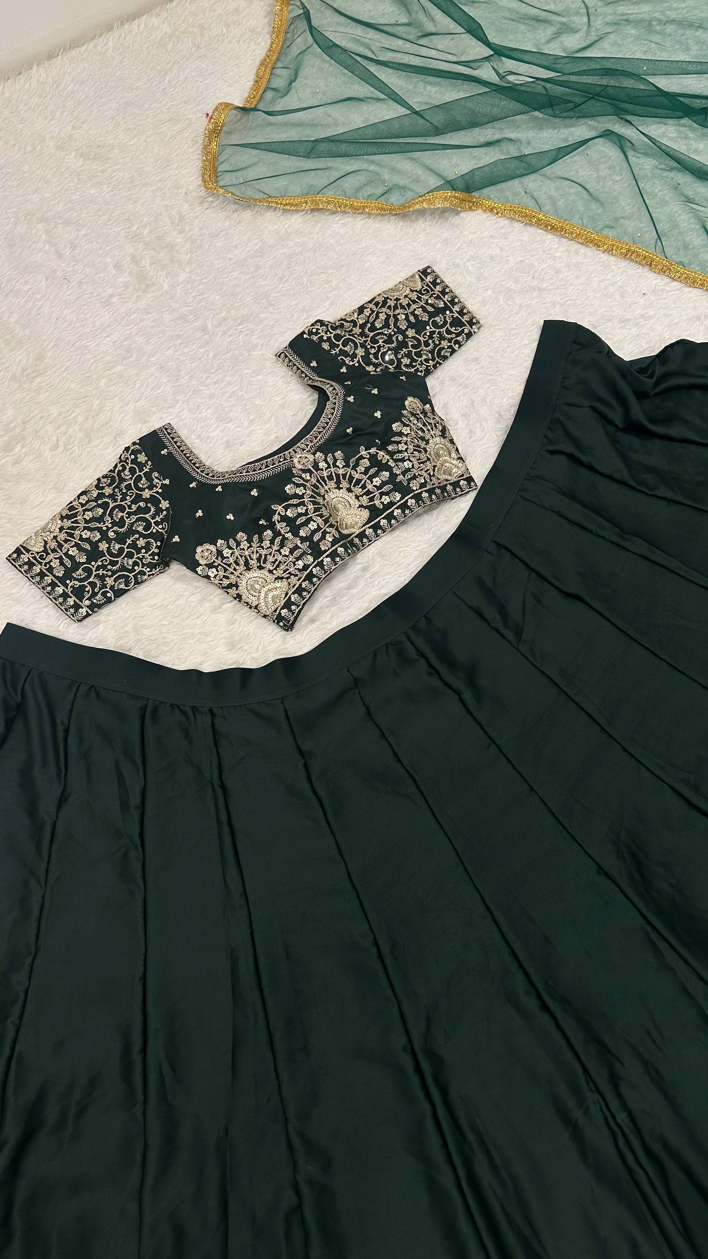 Dark Green Color Wedding Wear Designer Trendy Lehenga Choli