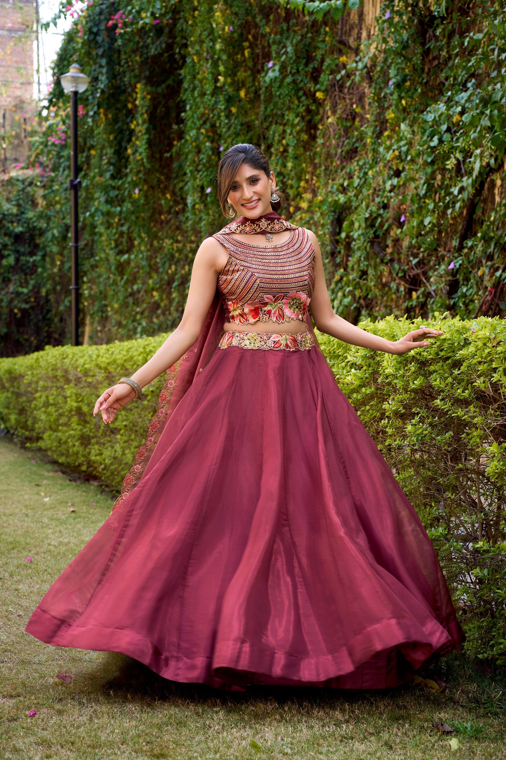 Pink Party Wear Sequence Embroidery Silk Designer Lehenga Choli