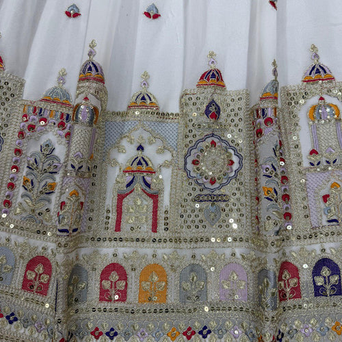 White Color Heavy Thread with Sequins Work  Designer Lehenga Choli