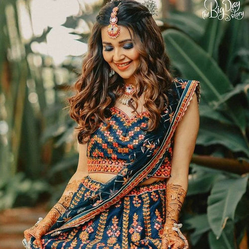 Blue Color Designer Wedding Wear Trendy Embroidery Lehenga Choli