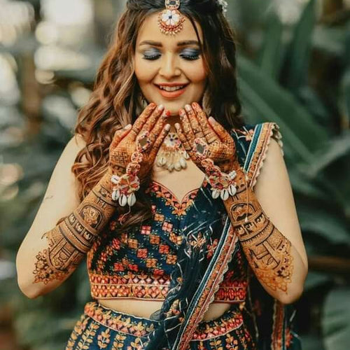 Blue Color Designer Wedding Wear Trendy Embroidery Lehenga Choli