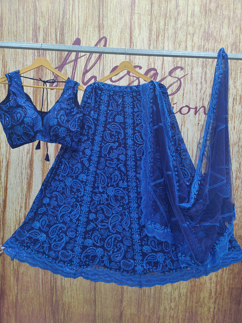 Royal Blue Color Georgette Sequins Work Bollywood Trendy Lehenga Choli