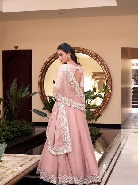 Baby Pink Color Sequins with Embroidery Work  Designer Lehenga Choli