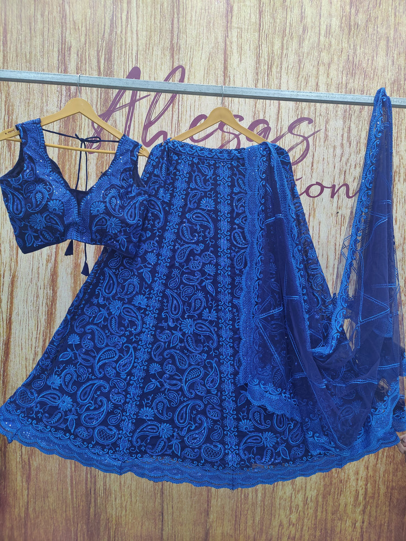 Royal Blue Color Georgette Sequins Work Bollywood Trendy Lehenga Choli