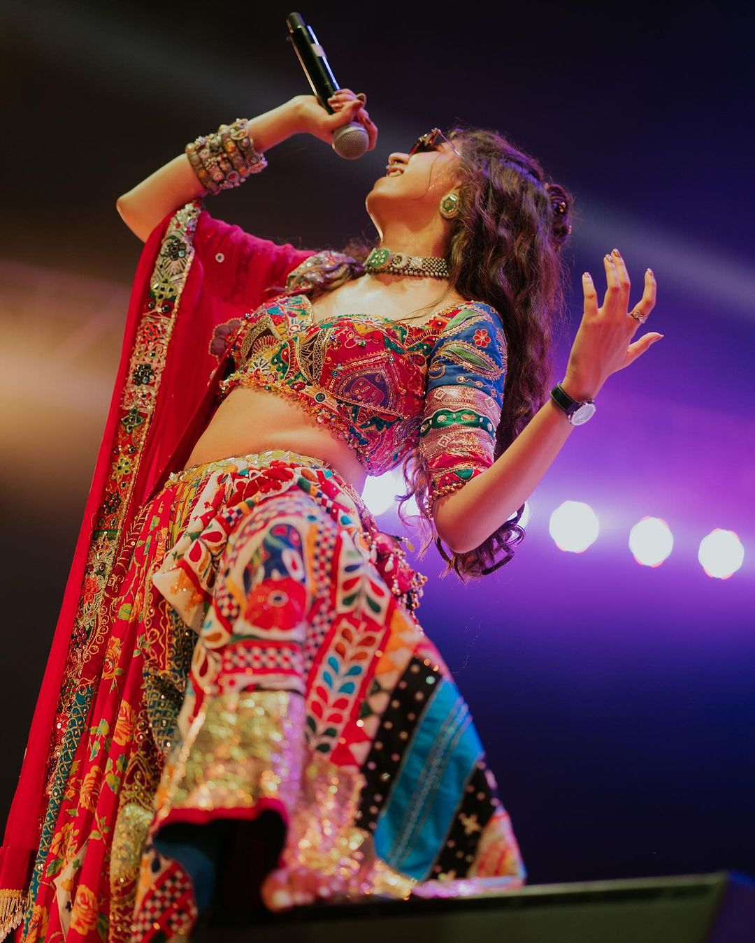 Kinjal Dave Wear Designer Real Mirror Work Muslin Fabric Printed Replica Chaniya Choli