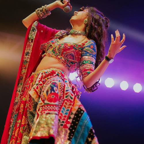 Kinjal Dave Wear Designer Real Mirror Work Muslin Fabric Printed Replica Chaniya Choli