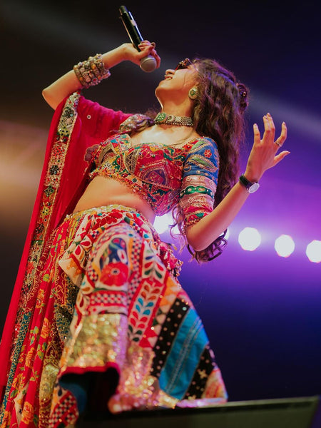 Kinjal Dave Wear Designer Real Mirror Work Muslin Fabric Printed Replica Chaniya Choli