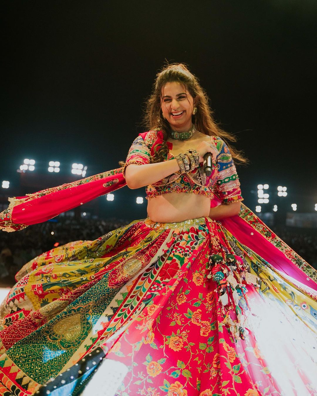 Kinjal Dave Wear Designer Real Mirror Work Muslin Fabric Printed Replica Chaniya Choli