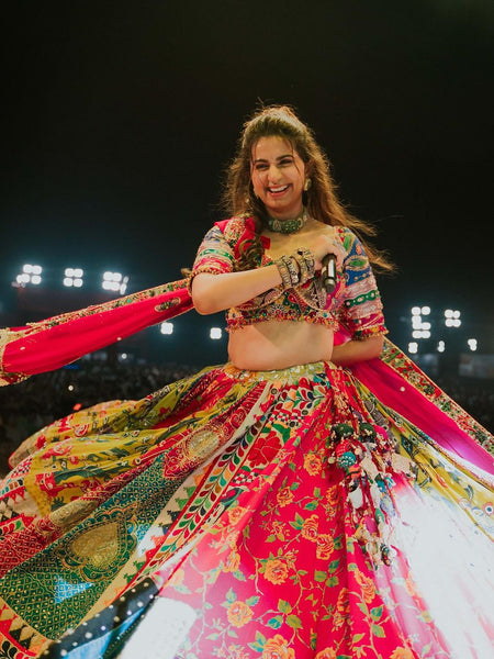 Kinjal Dave Wear Designer Real Mirror Work Muslin Fabric Printed Replica Chaniya Choli