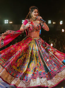 Kinjal Dave Wear Designer Real Mirror Work Muslin Fabric Printed Replica Chaniya Choli