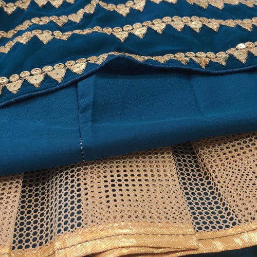 Blue Color Designer Georgette  sequins  Embroidery Work Lehenga Choli
