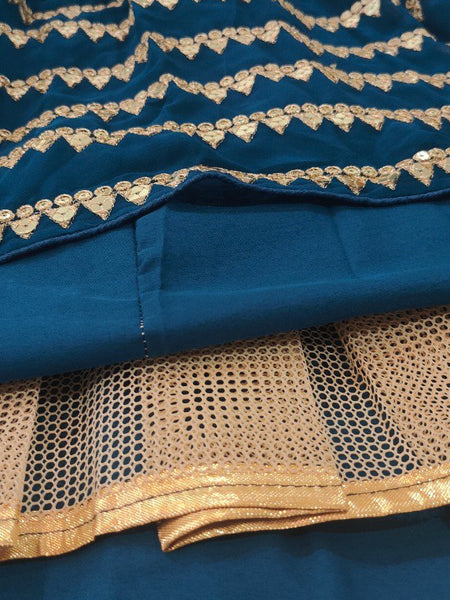 Blue Color Designer Georgette  sequins  Embroidery Work Lehenga Choli