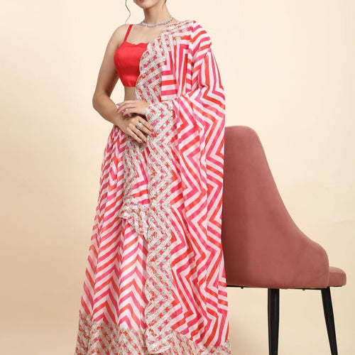 Trendy Designer Georgette Wedding Wear Sequins Lehenga Choli