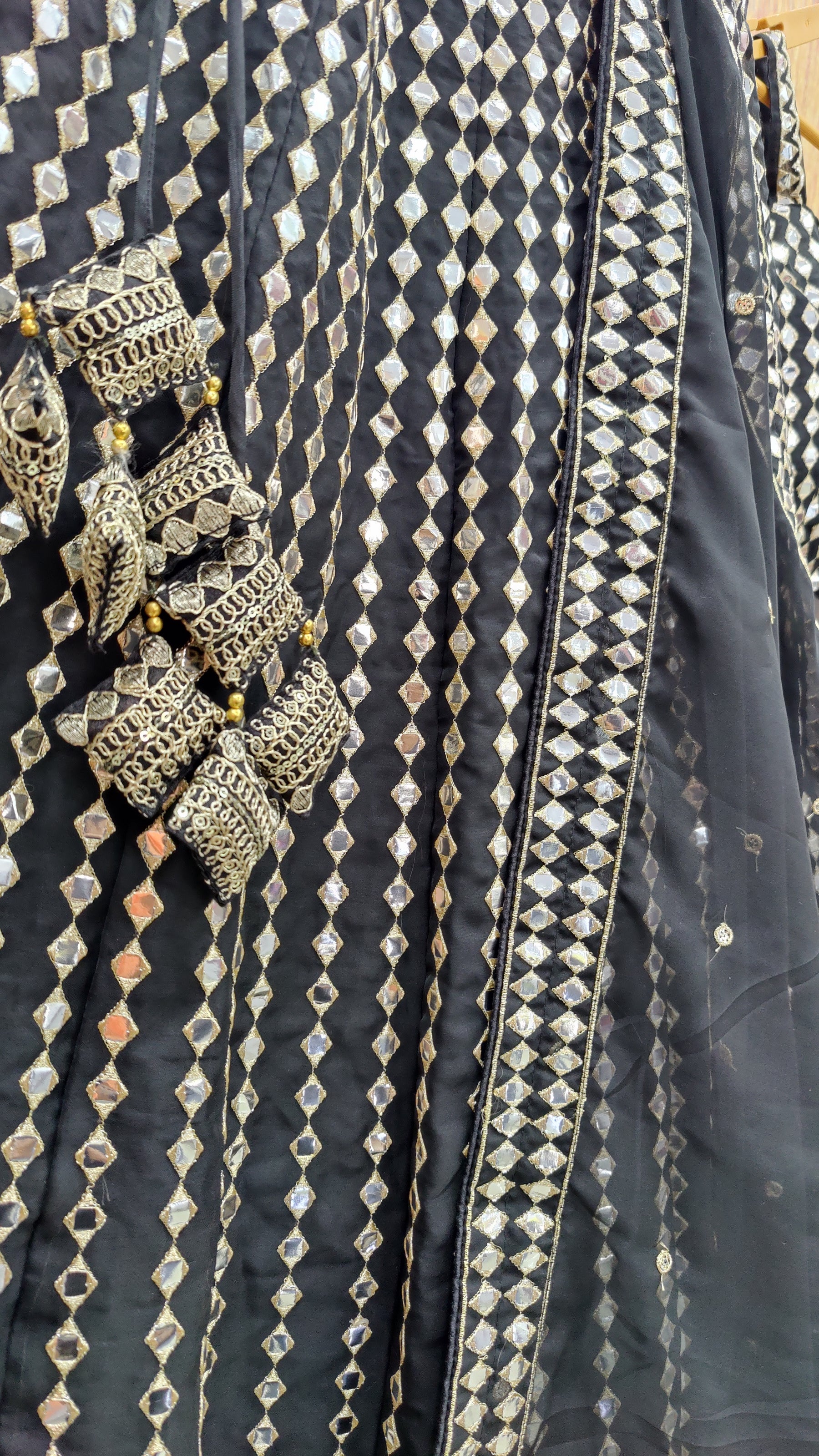 Black Color Embroidered Designer Party Wear Organza Silk Lehenga Choli