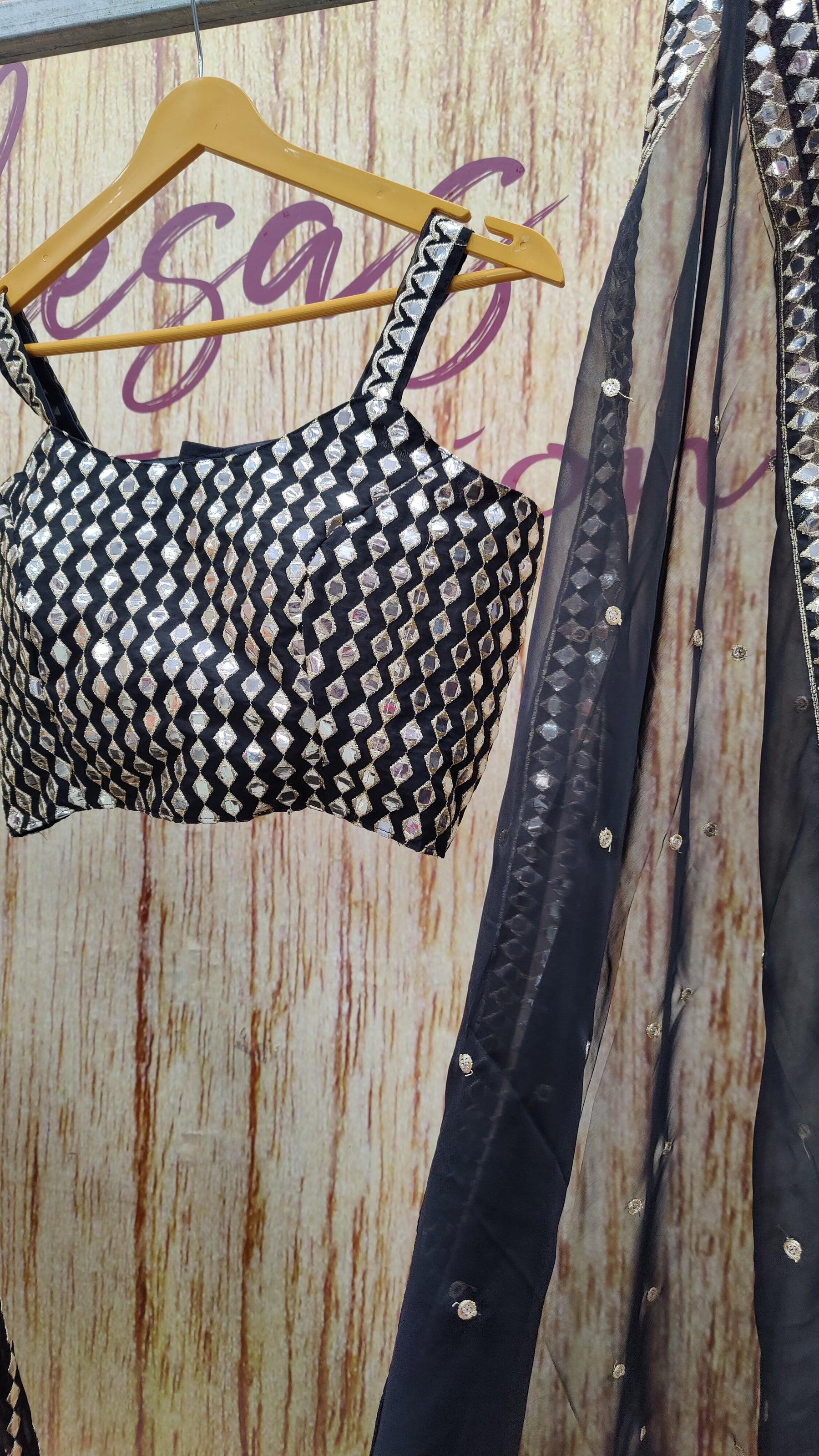 Black Color Embroidered Designer Party Wear Organza Silk Lehenga Choli