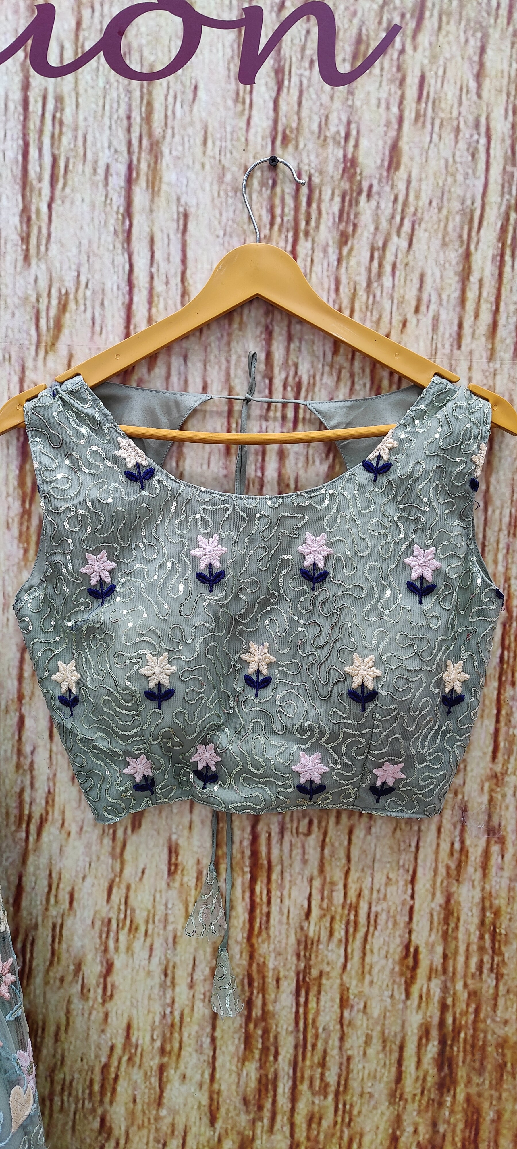 Pista Color Designer Sequins Embroidery Work Net Lehenga Choli