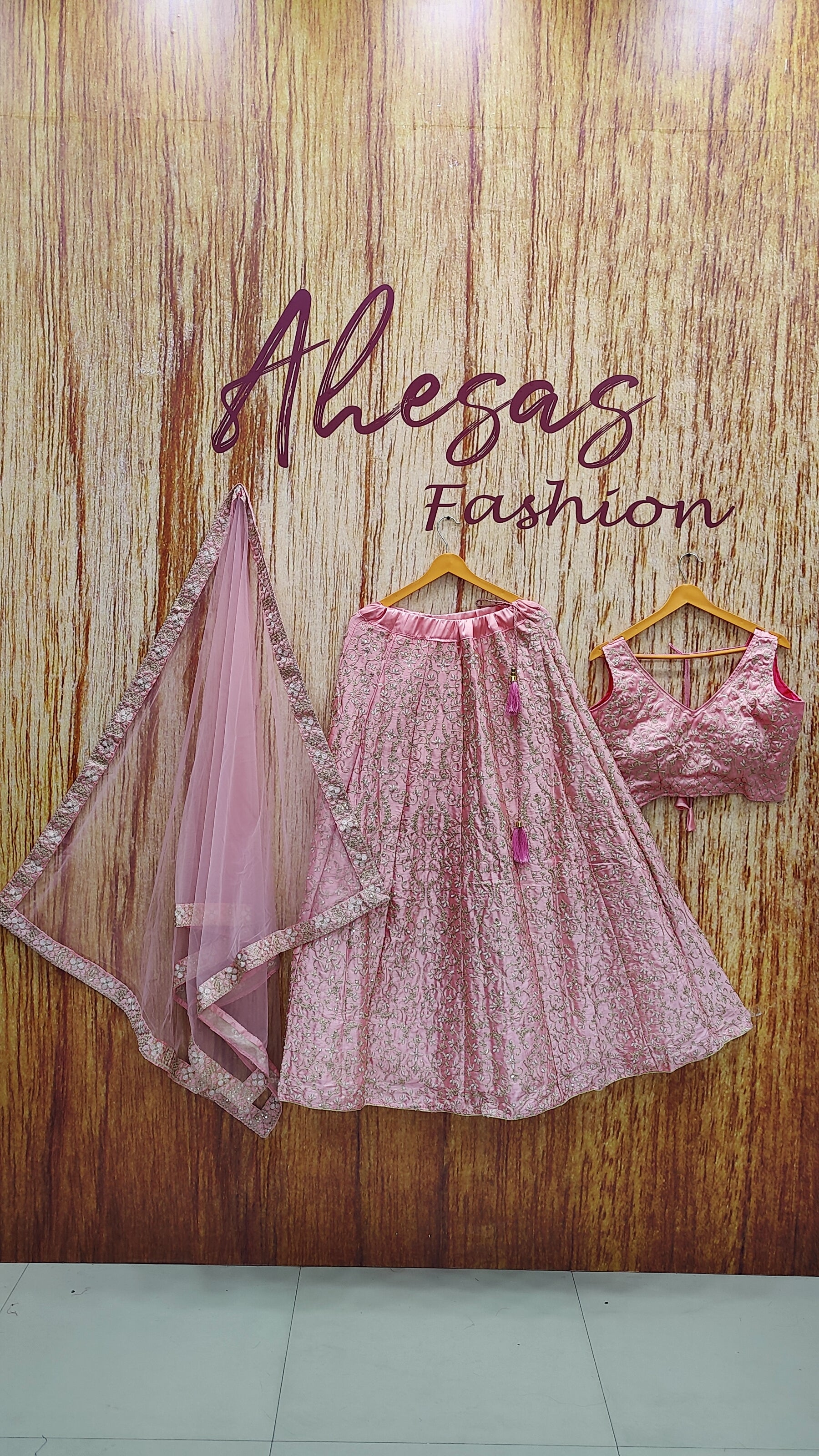 Pink Color Sequins Embroidery Work Designer Wedding Wear Lehenga Choli