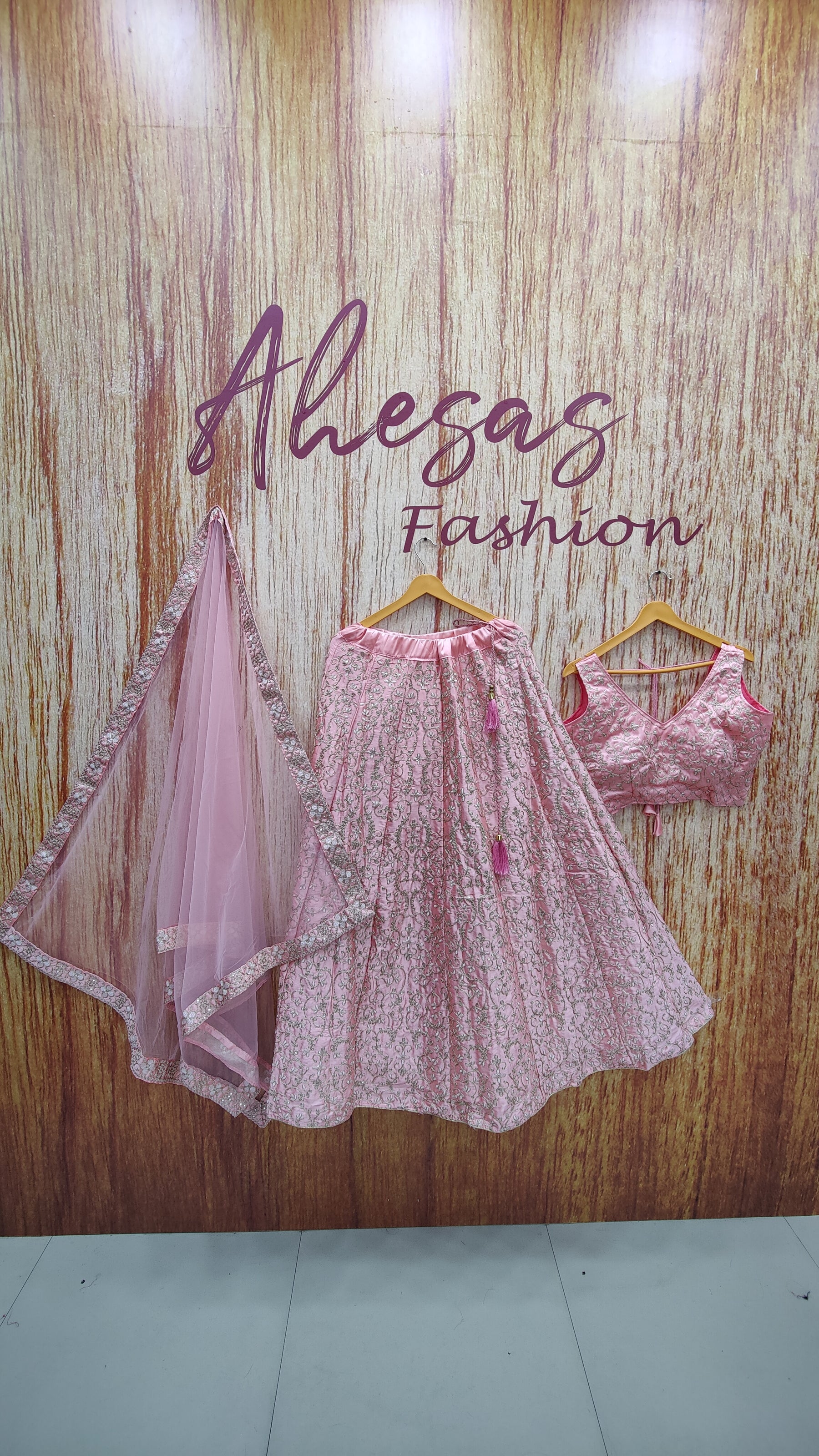 Pink Color Sequins Embroidery Work Designer Wedding Wear Lehenga Choli