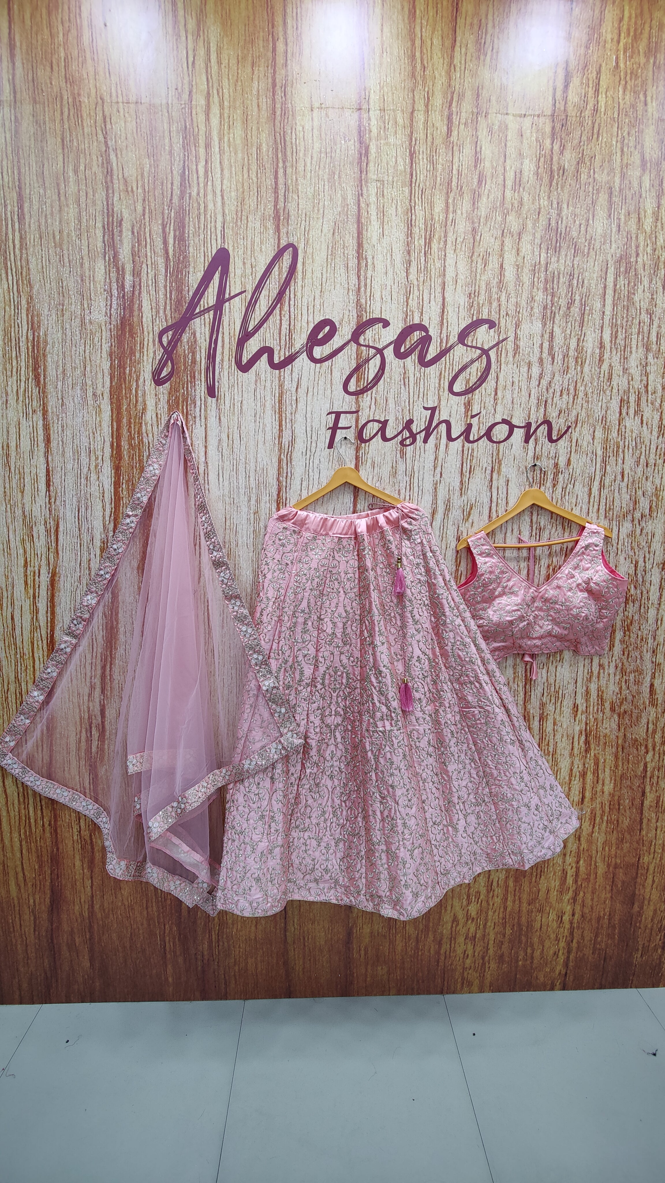 Pink Color Sequins Embroidery Work Designer Wedding Wear Lehenga Choli