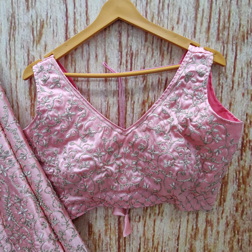 Pink Color Sequins Embroidery Work Designer Wedding Wear Lehenga Choli