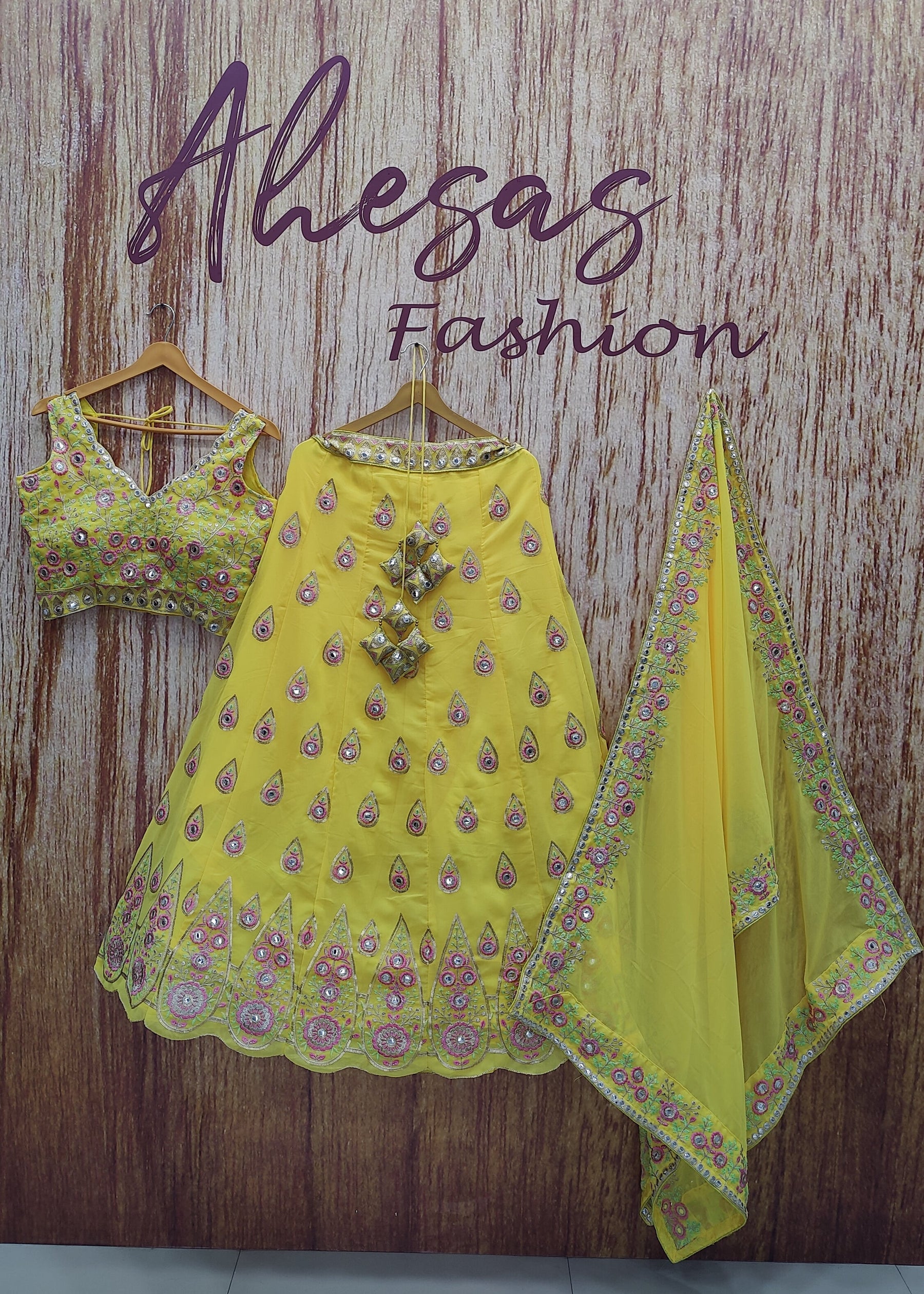 Yellow Color Designer Embroidery Sequins Work Trendy Lehenga Choli